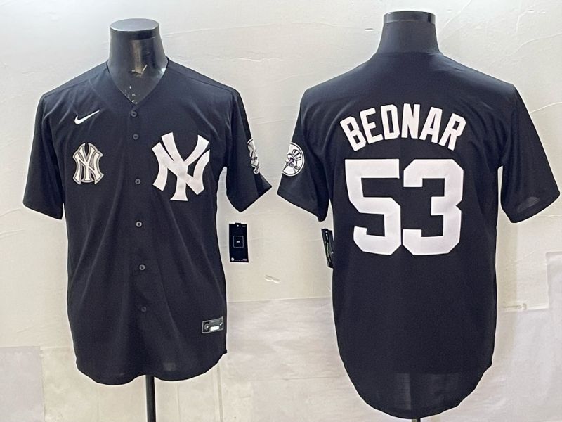 Men New York Yankees #53 Bednar Black Game Nike MLB 2025 Jersey 07